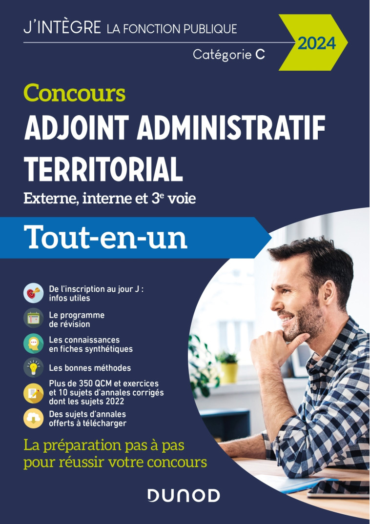 Concours Adjoint administratif territorial - 2024 - Marie-Hélène Abrond-Bonneau, Delphine Belleney, Philippe Boucheix, Xavier Chanet, Isabelle CORPART, Catherine CUDET, Jean LEPAGE-LAURENS, Odile Meyer, Mathieux Roussel - DUNOD