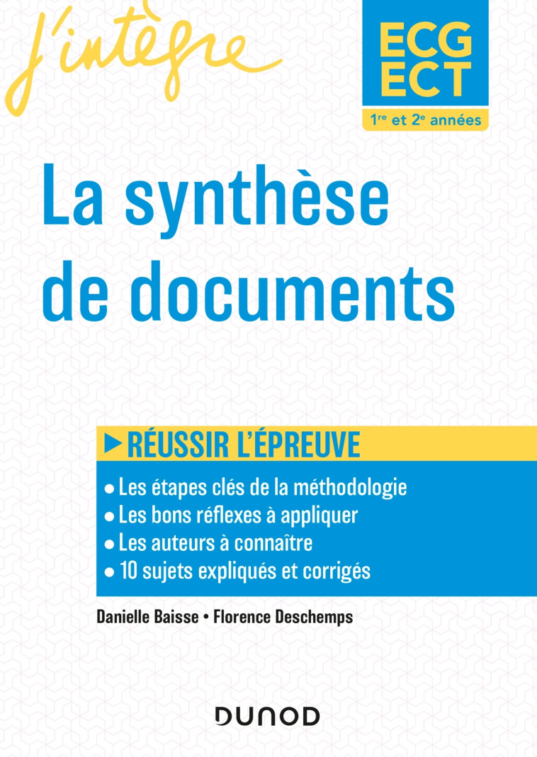 ECG-ECT 1 & 2 La synthèse de documents - Danielle Baisse, Florence Deschemps - DUNOD