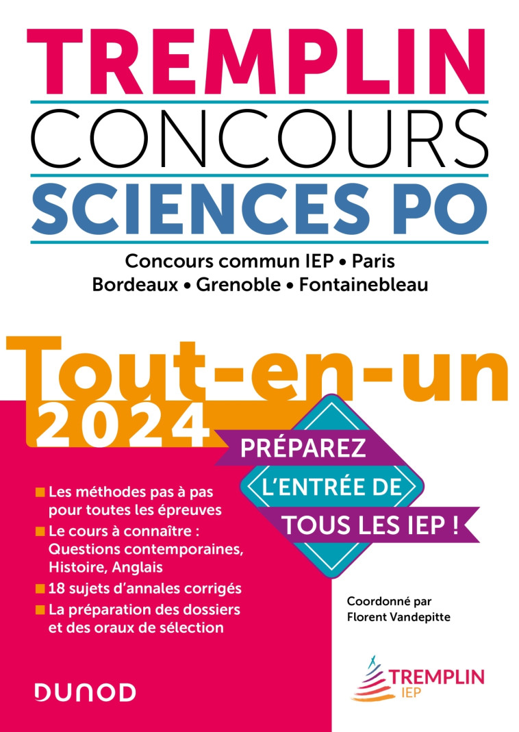 Tremplin Concours Sciences Po Tout-en-un 2024 - Florent Vandepitte, Pierre-Emmanuel Guigo, Judith Leverbe, Alexia Roussel - DUNOD