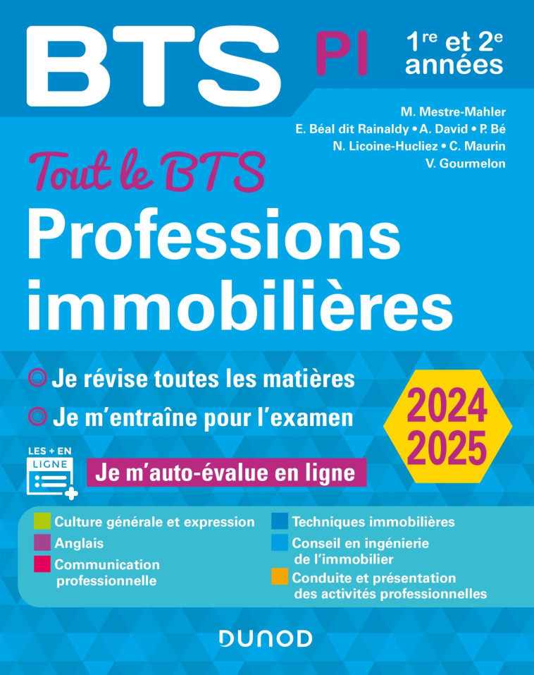 Tout le BTS Professions immobilières - 2024-2025 - Muriel Mestre Mahler, Emmanuel Béal dit Rainaldy, Alain David, Parina Bé., Nadège Licoine Hucliez, Christine Maurin, Vincent Gourmelon - DUNOD