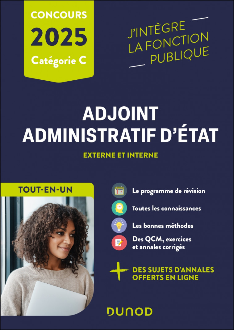 Concours Adjoint administratif d'Etat - 2025 - Externe et interne - Audrey Charmont, Stephen Lédé, Corinne Pelettier, Marie-Virginie Speller, Sylvie Beyssade - DUNOD