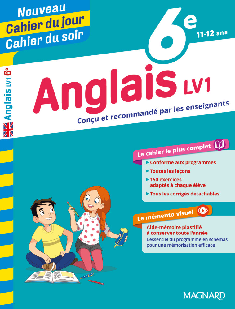 Anglais 6e - Cours, 150 exercices et aide-mémoire visuel - Nouveau Cahier du jour Cahier du soir - Jean Cureau, Nicole De Vannoise - MAGNARD