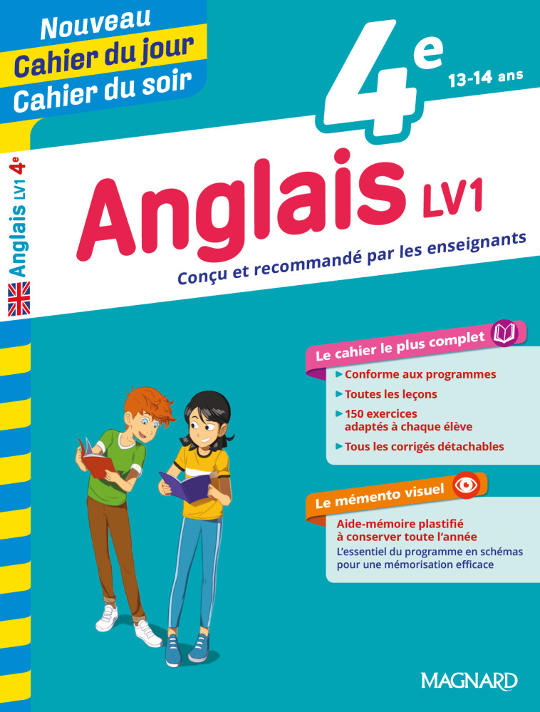 Anglais 4e - Cours, 150 exercices et aide-mémoire visuel - Nouveau Cahier du jour Cahier du soir - Jean Cureau, Nicole De Vannoise - MAGNARD