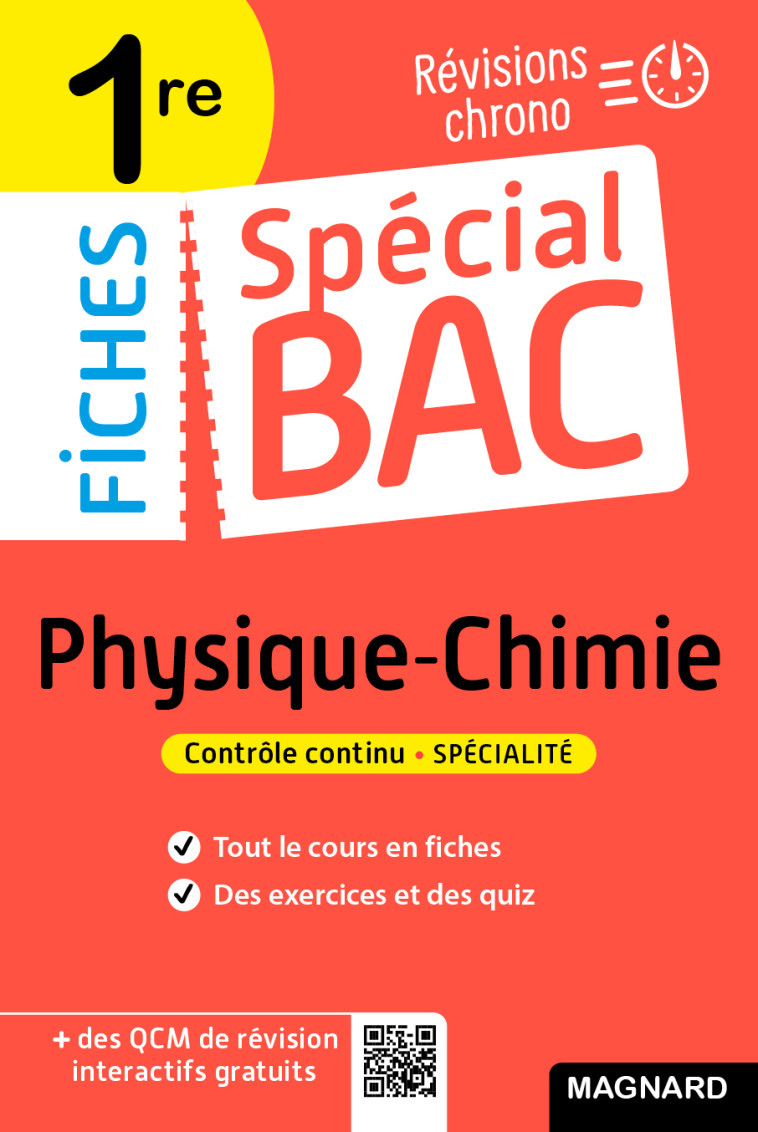 Spécial Bac Fiches Physique-Chimie 1re Bac 2025 - Christian Mariaud - MAGNARD