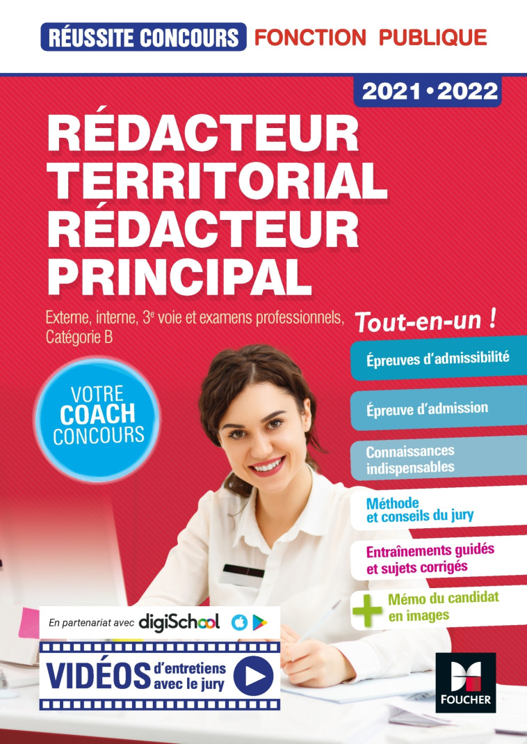 Réussite Concours - Rédacteur territorial/Rédacteur principal - 2021-2022 - Préparation complète - Bruno Rapatout, Brigitte Le Page - FOUCHER