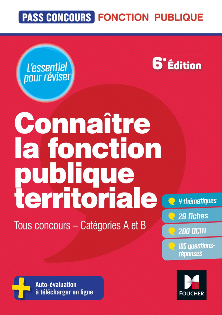 Pass'Concours - Connaître la Fonction publique territoriale cat. A et B - Révision et entrainement - Brigitte Le Page - FOUCHER