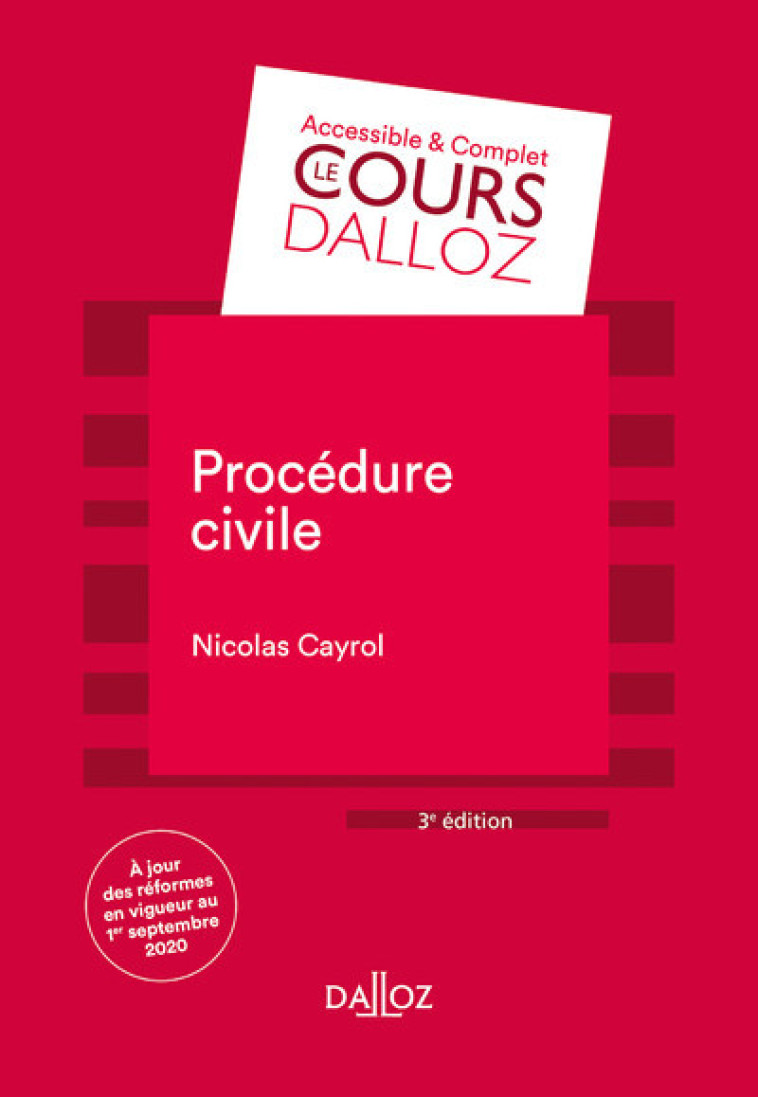 Procédure civile - 3e ed. - Nicolas Cayrol - DALLOZ