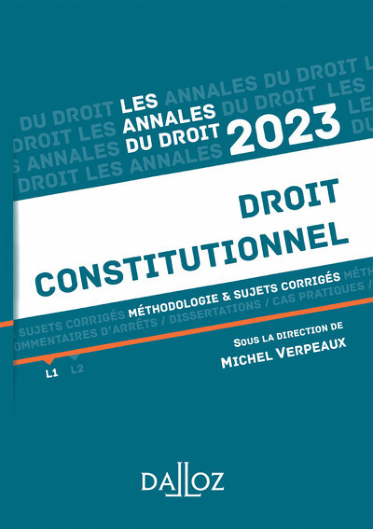 Annales Droit constitutionnel 2023 - Michel Verpeaux - DALLOZ