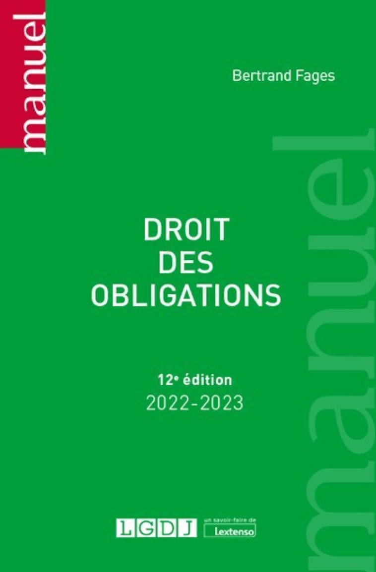 Droit des obligations - Bertrand Fages - LGDJ