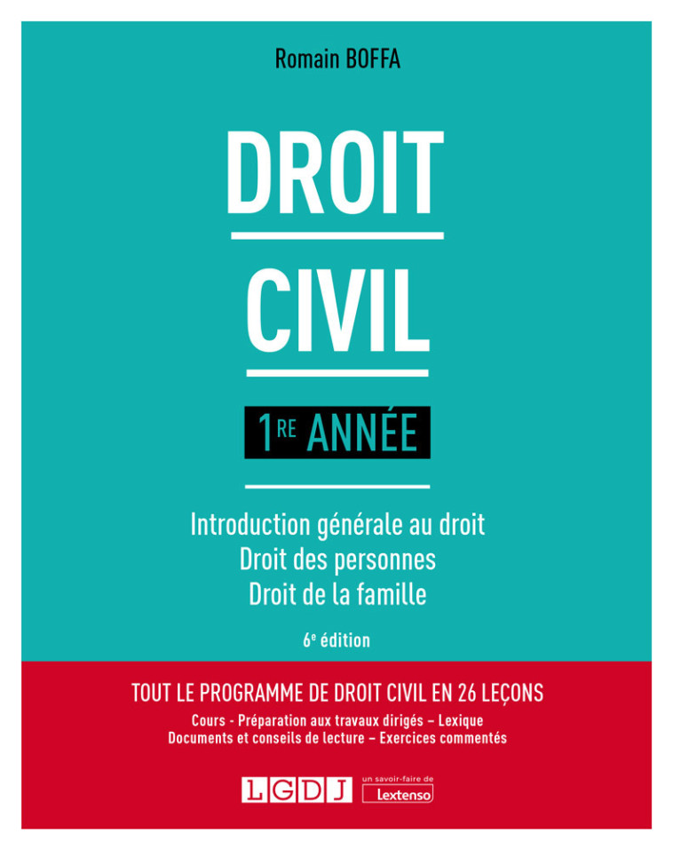 Droit civil 1re année - Romain Boffa - LGDJ