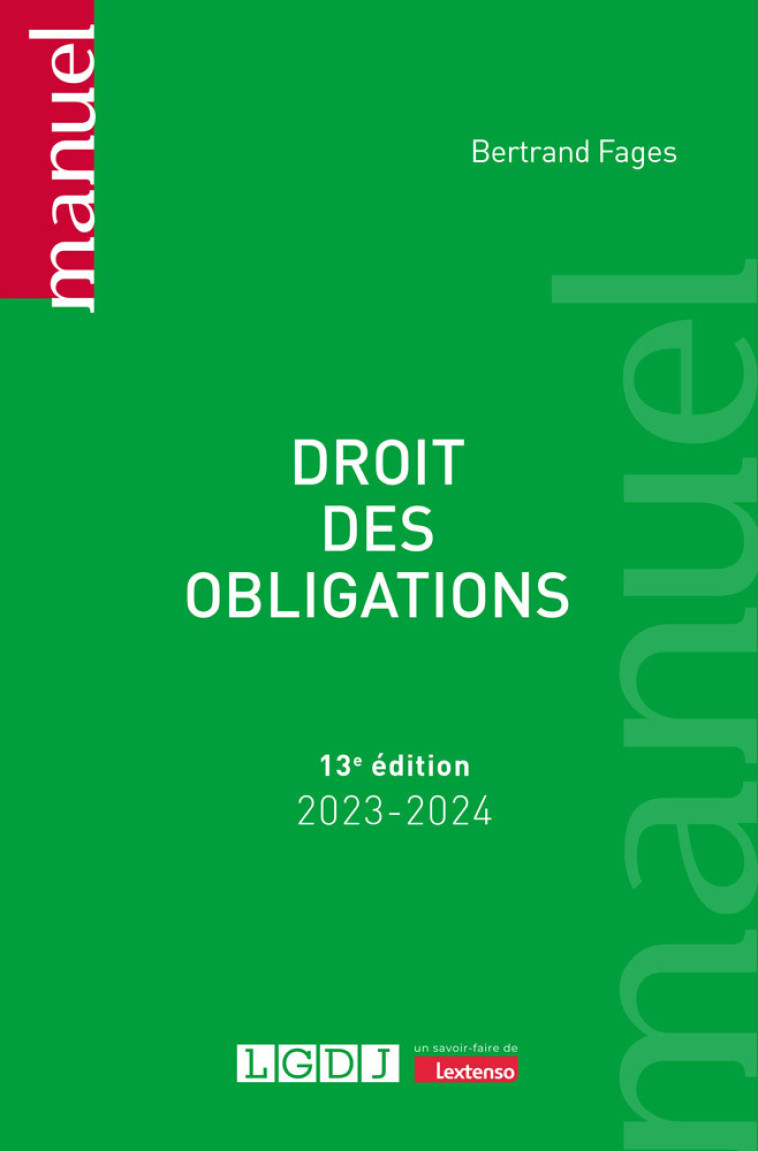 Droit des obligations - Bertrand Fages - LGDJ