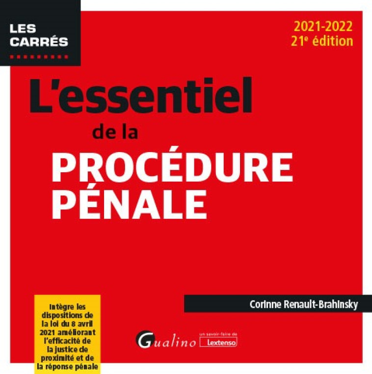 L'essentiel de la procédure pénale - Corinne Renault-Brahinsky - GUALINO