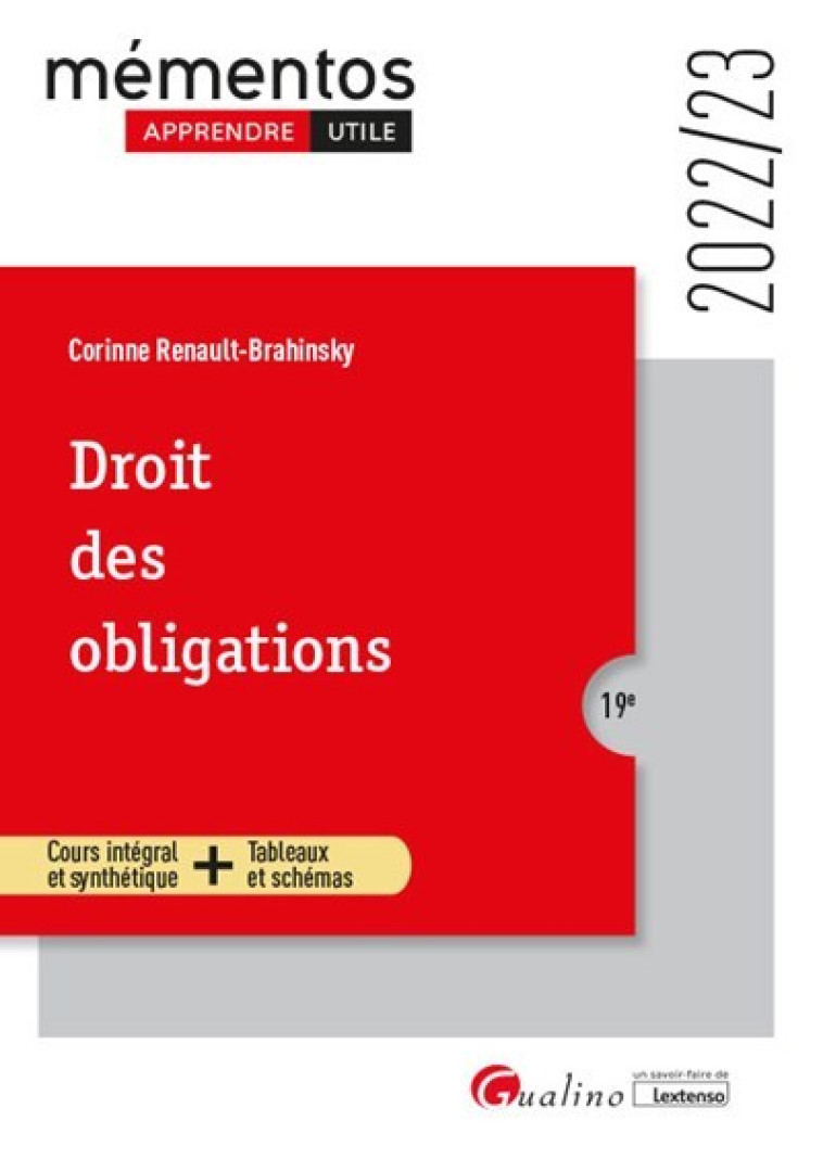 Droit des obligations - Corinne Renault-Brahinsky - GUALINO