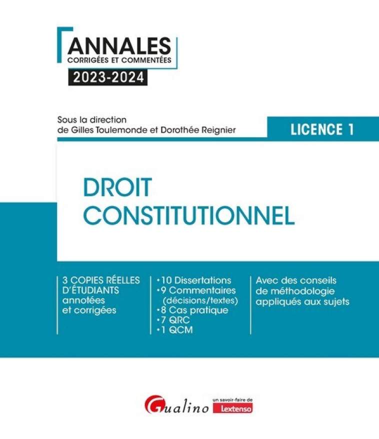 Droit constitutionnel - L1 - Gilles Toulemonde, Dorothée Reignier - GUALINO