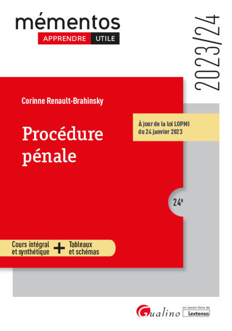 Procédure pénale - Corinne Renault-Brahinsky - GUALINO