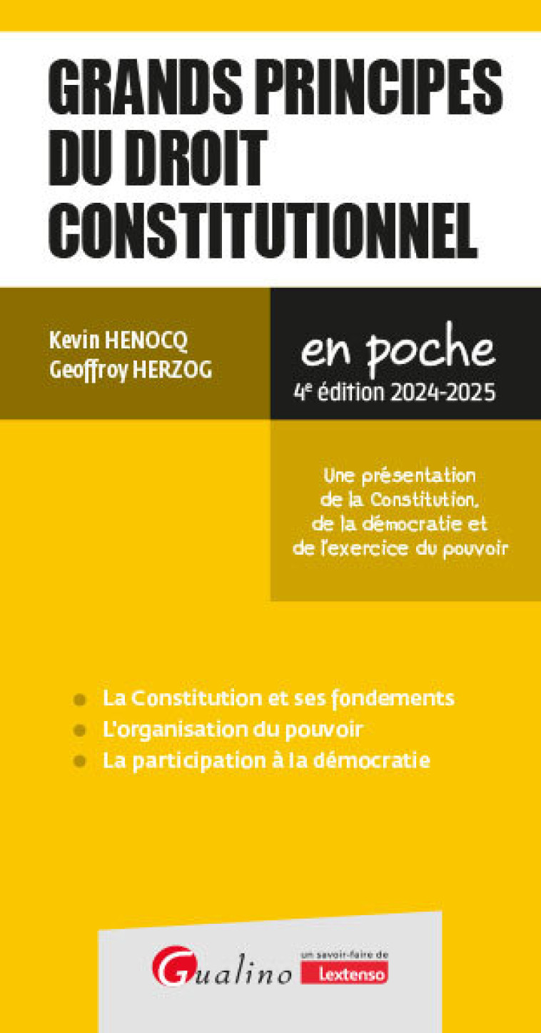 Grands principes du droit constitutionnel - Kévin Henocq, Geoffroy Herzog - GUALINO