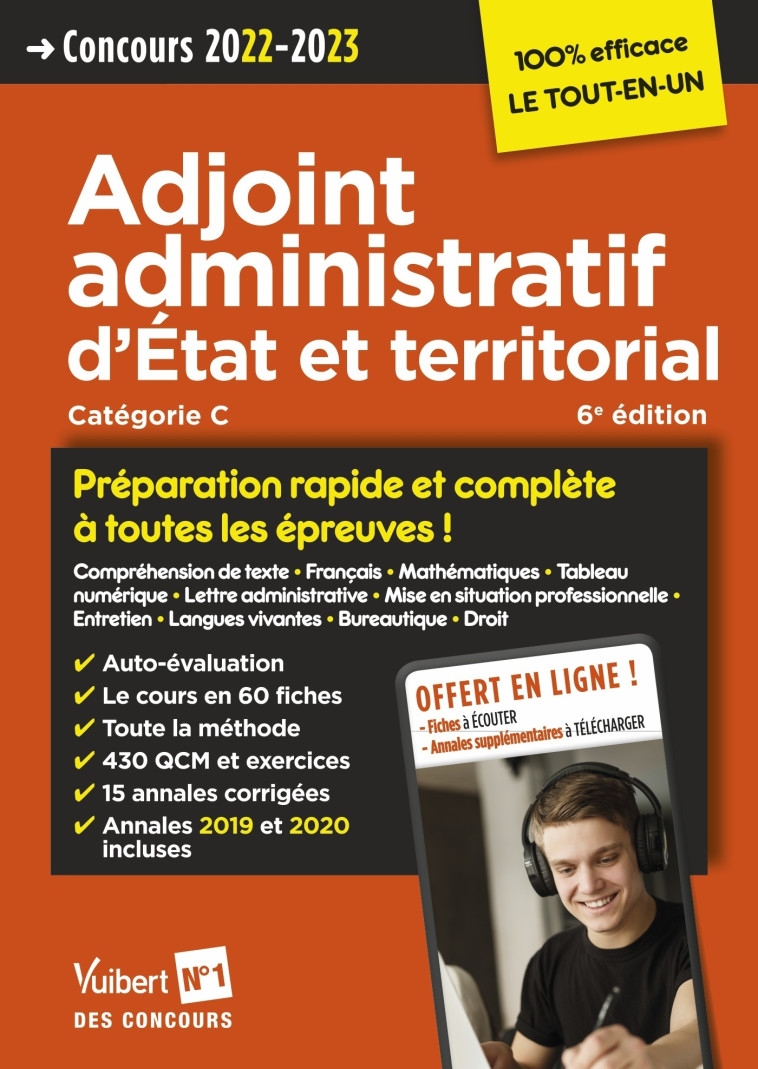 Concours Adjoint administratif d'Etat et territorial - Préparation rapide et complète à toutes les épreuves ! - Annales 2021 - Olivier Bellégo, Pierre-Brice Lebrun, Bernadette Lavaud, Pierre Lefaure, Anne-Marie Bonnerot - VUIBERT