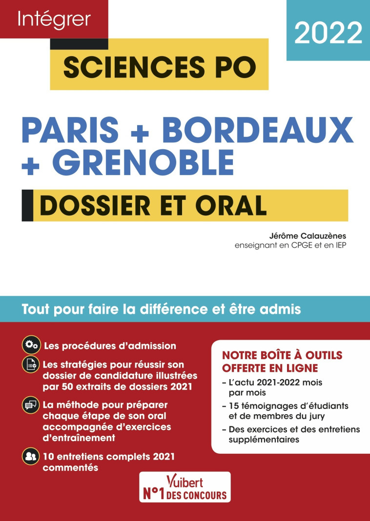 Sciences Po Paris + Bordeaux + Grenoble - Dossier + Oral - Jérôme Calauzènes - VUIBERT