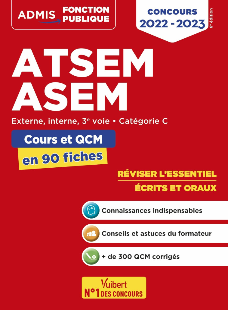 ATSEM - ASEM - Catégorie C - Cours et QCM en 90 fiches - Pierre-Brice Lebrun, Caroline Dubuis, Caroline Dubuis-Morel - VUIBERT