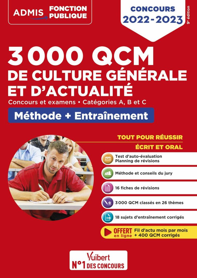 3000 QCM de culture générale et d'actualité - Méthode et entraînement - Catégories A, B et C - Mélanie Hoffert, Lionel Lavergne - VUIBERT