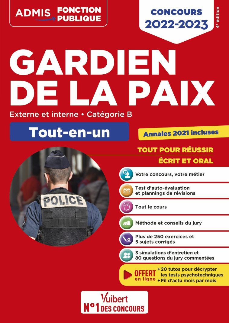 Concours Gardien de la paix - Catégorie B - Tout-en-un - 20 tutos offerts - François Lavedan - VUIBERT