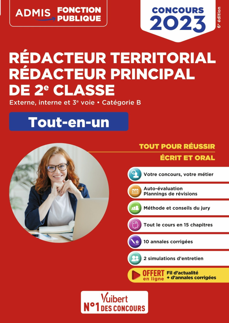 Concours Rédacteur territorial et Rédacteur principal de 2e classe - Catégorie B - Tout-en-un - Olivier Bellégo - VUIBERT