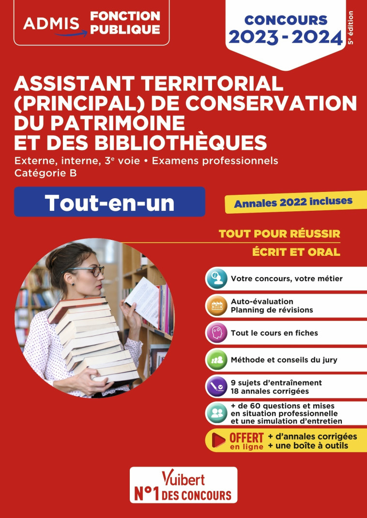 Concours Assistant territorial et Assistant principal de conservation du patrimoine et des bibliothèques - Catégorie B - Tout-en-un - ALBANE LEJEUNE - VUIBERT