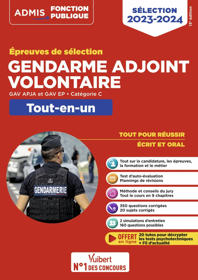 Épreuves de sélection Gendarme adjoint volontaire - Catégorie C - Tout-en-un - Bernadette Lavaud, François Lavedan - VUIBERT