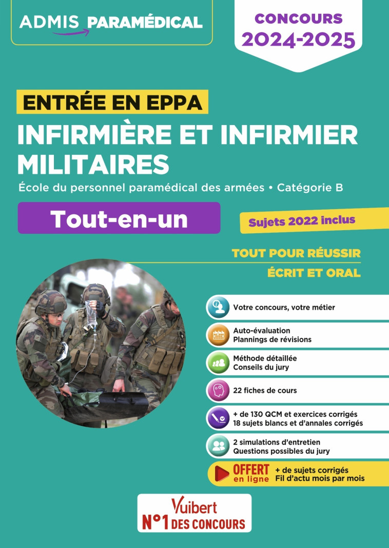 Infirmière et infirmier militaires - Concours entrée en EPPA - Virginie Serrière, Marion Gauthier, Sébastien Drevet - VUIBERT