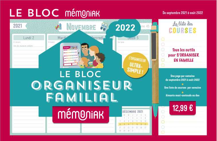 Le bloc organiseur Mémoniak 2021-2022 - Editions 365 Editions 365, Nesk Nesk - 365 PARIS