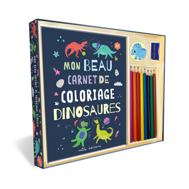 Mon beau coffret de coloriage - Dinosaures -  Collectif - MILA