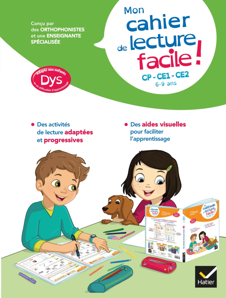 Mon cahier de lecture facile ! adapté aux enfants DYS ou en difficulté d'apprentissage CP-CE1-CE2 - Evelyne Barge, Thomas Tessier - HATIER