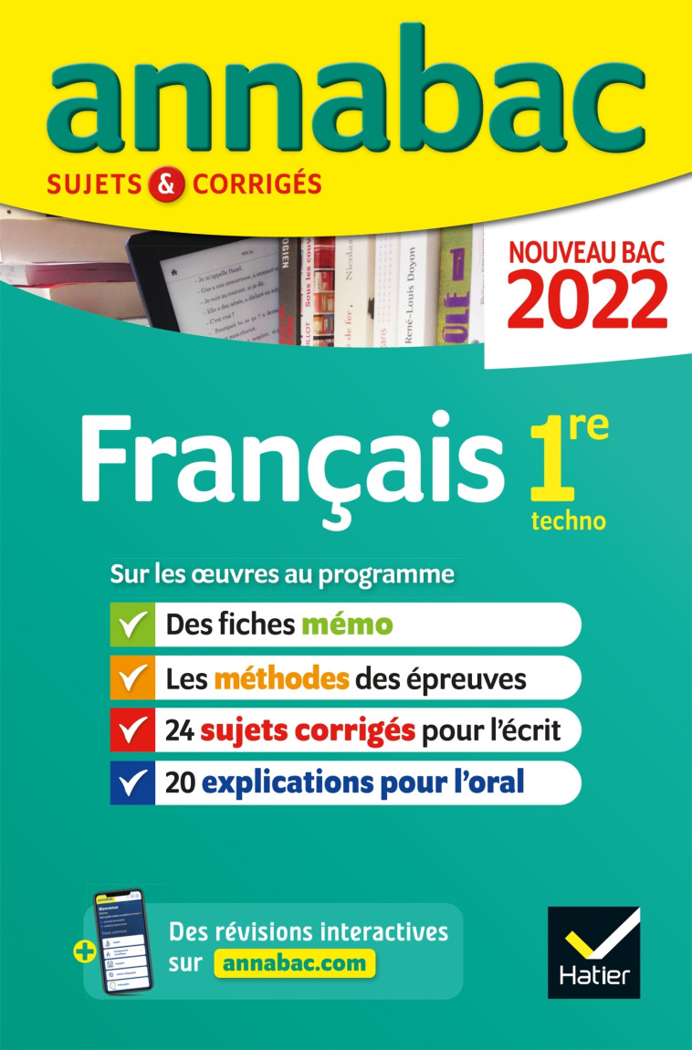 Annales du bac Annabac 2022 Français 1re technologique -   - HATIER