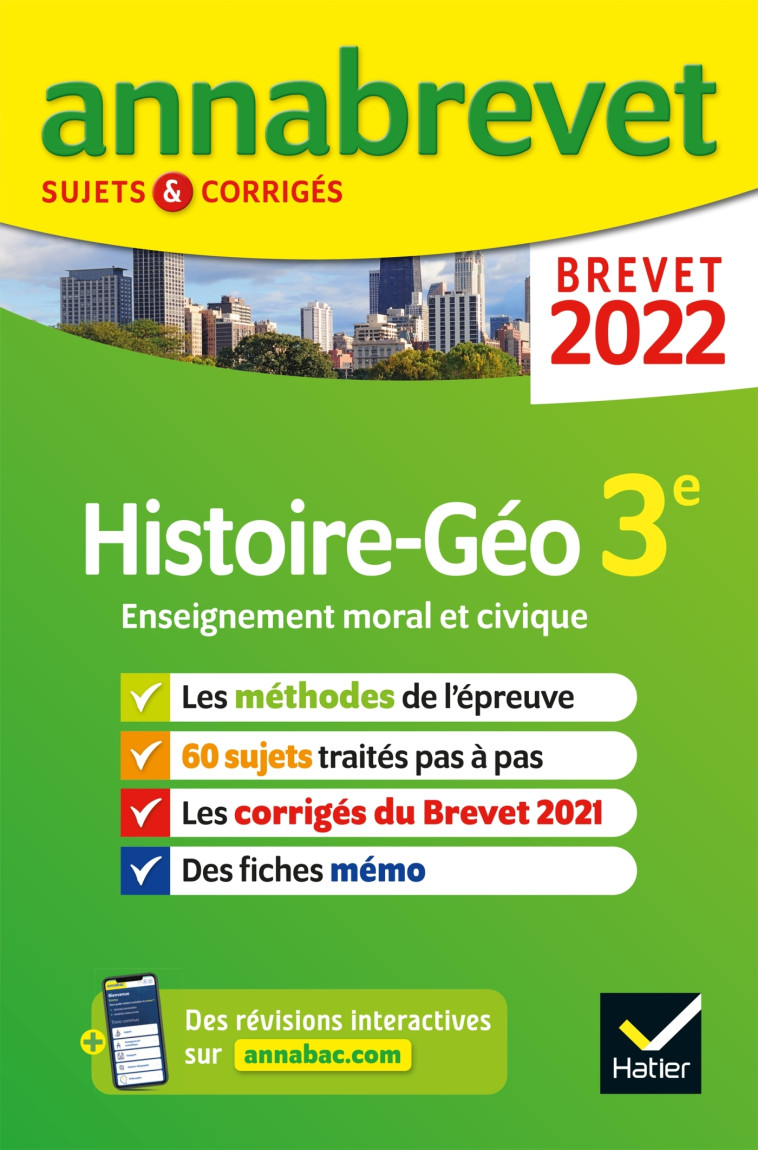 Annales du brevet Annabrevet 2022 Histoire-géographie EMC 3e - Christophe Clavel, Jean-François Lecaillon - HATIER