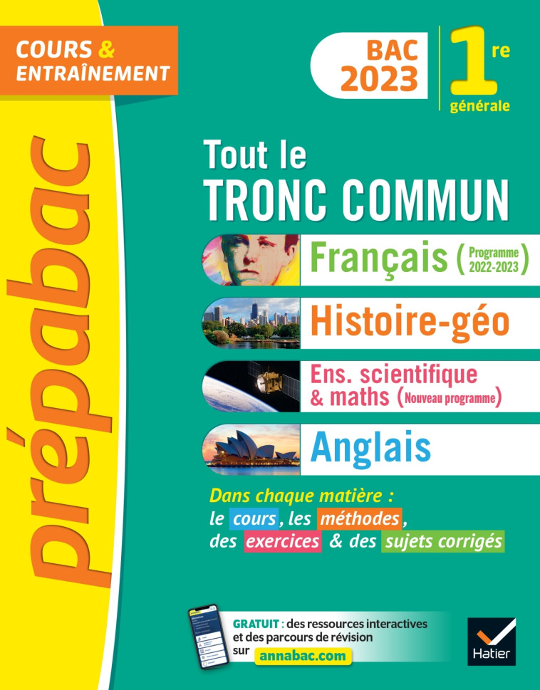 Prépabac Tout le tronc commun 1re générale Bac 2023 (toutes les matières) -   - HATIER