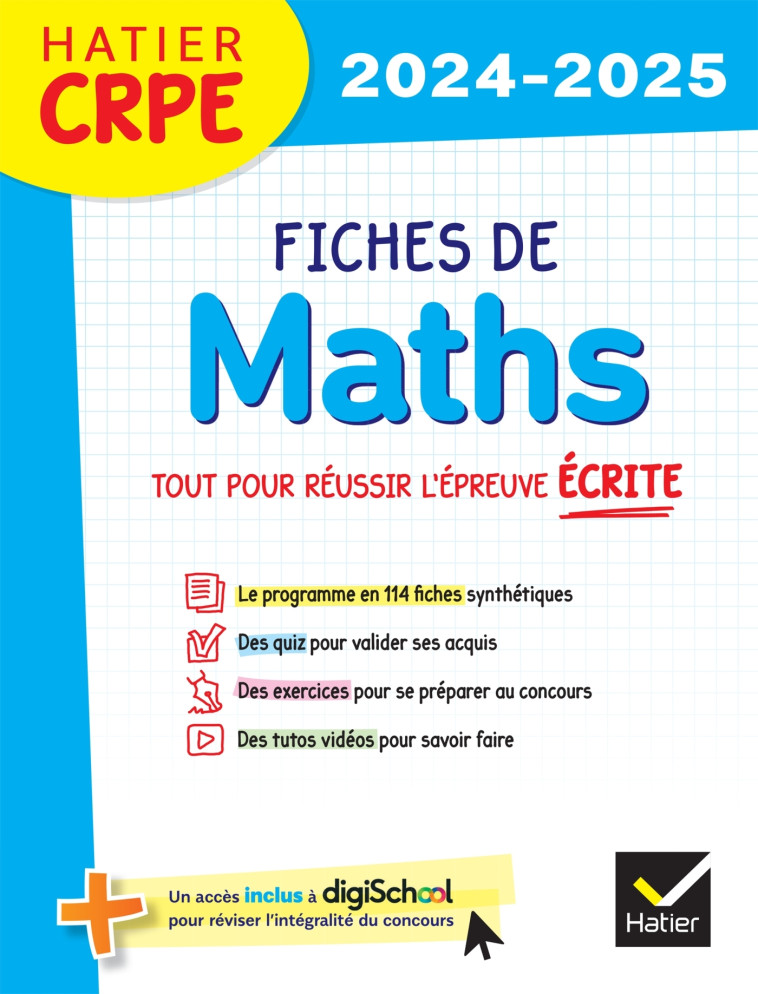 Hatier CRPE -  Fiches de Maths - Epreuve écrite 2024/2025 - Michel Mante, Roland Charnay - HATIER