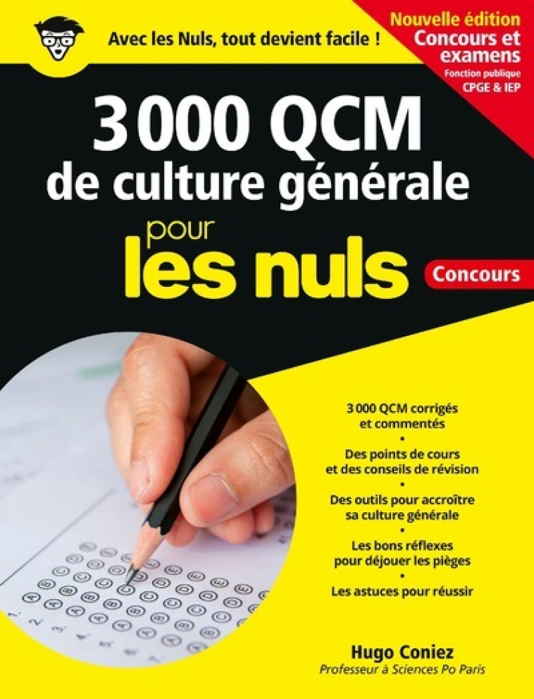 3 000 QCM de Culture générale pour les Nuls Concours - NE - Hugo Coniez - POUR LES NULS