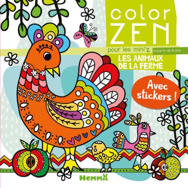 Color zen pour les mini'z - Les animaux de la ferme - Collectif Collectif - HEMMA