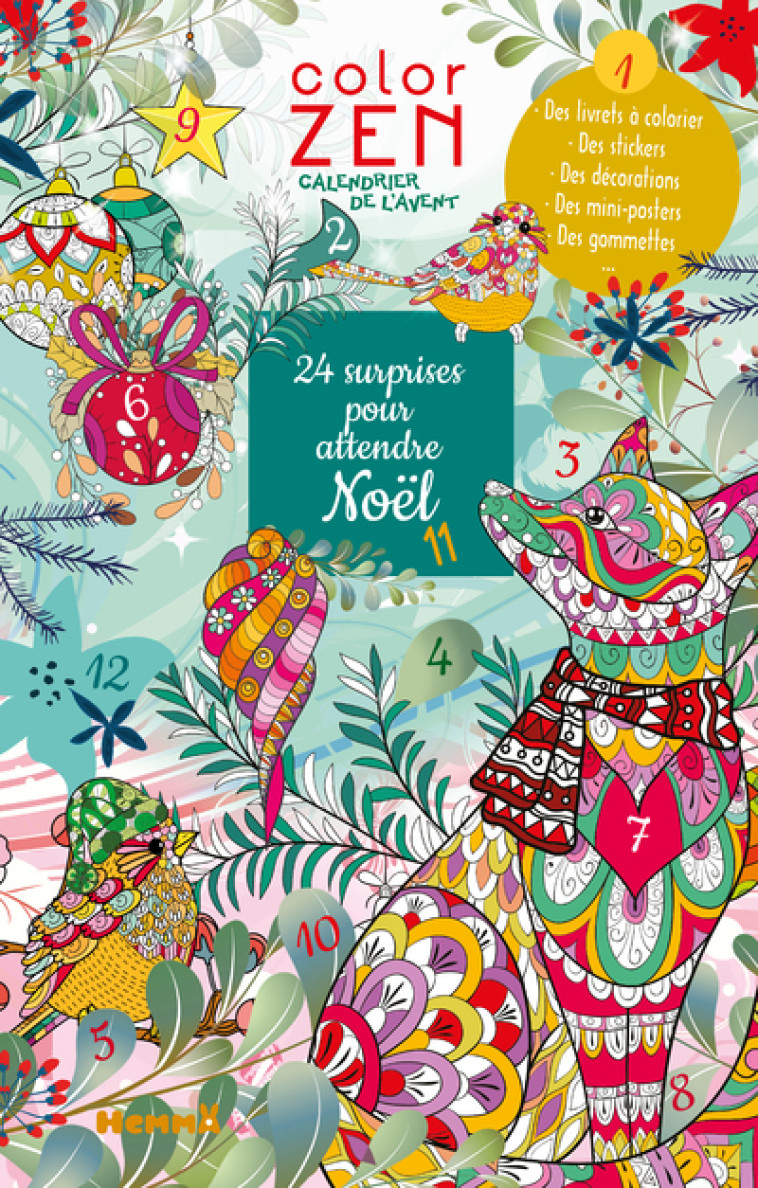 Color zen - Calendrier de l'Avent - 24 surprises pour attendre Noël - Collectif Collectif,  Collectif - HEMMA