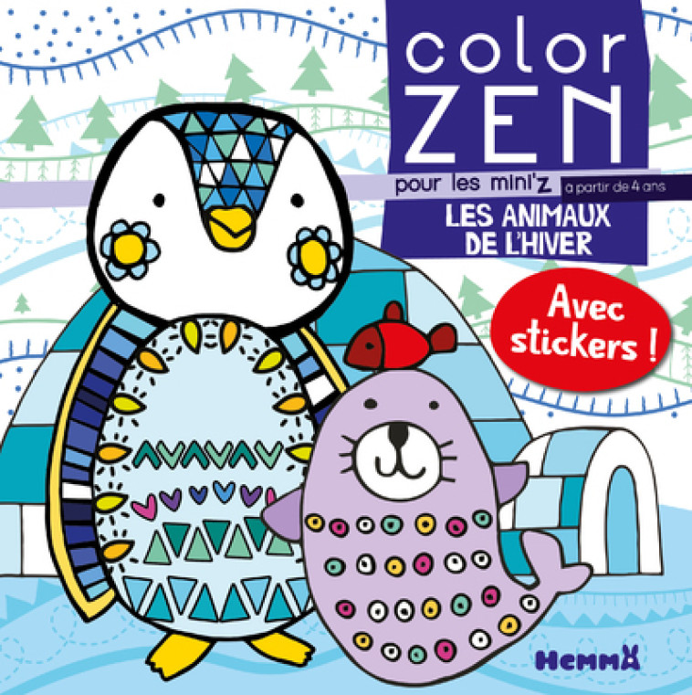 Color zen pour les mini'z - Les animaux de l'hiver - Collectif Collectif - HEMMA