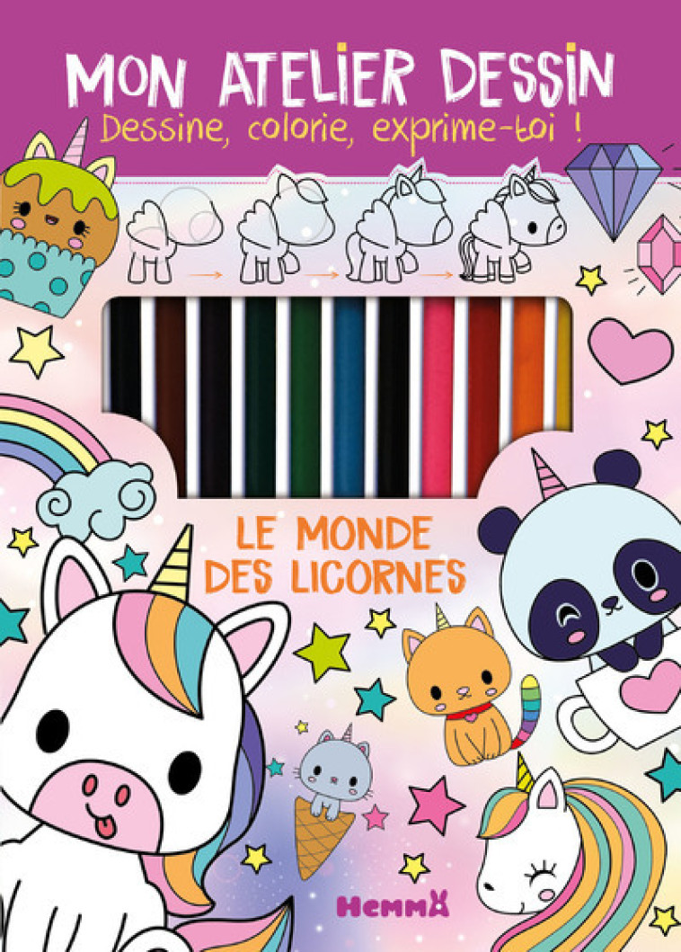 Le monde des licornes - Mon atelier dessin - Elen Lescoat - HEMMA