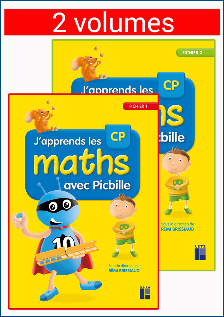 J'apprends les maths avec Picbille CP - 2 volumes sous blister - Rémi Brissiaud, Pierre Clerc, André Ouzoulias, Florence Suire - RETZ