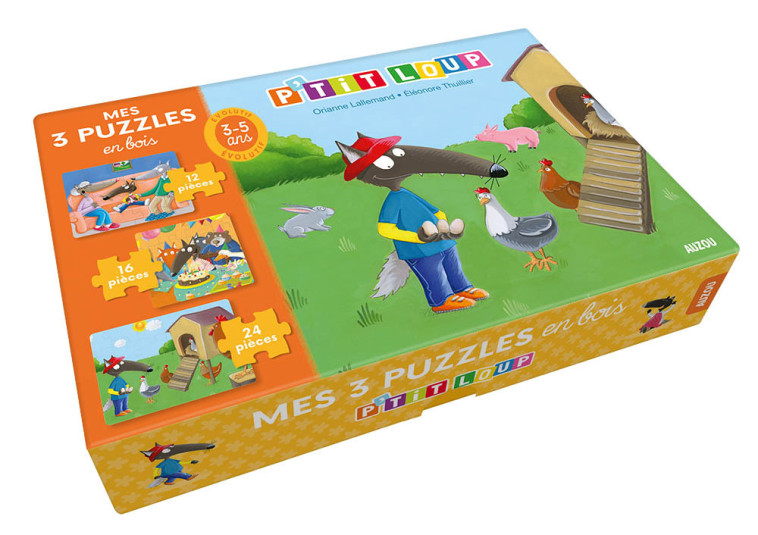 MES 3 PUZZLES EN BOIS P'TIT LOUP - Orianne Lallemand, Éléonore THUILLIER - AUZOU