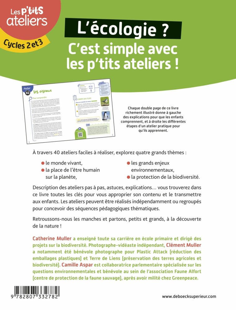 L'environnement en s'amusant : 40 activités en classe pour comprendre et protéger l'environnement - Bruno David, Camille Aspar, Catherine Muller, Clément Muller - DE BOECK SUP