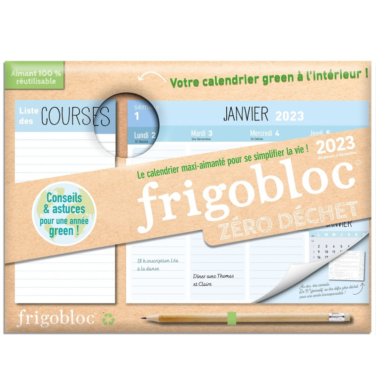 Mini Frigobloc Hebdomadaire 2023 Zéro déchet (de janv. à déc. 2023) - Playbac Éditions Playbac Éditions,  PLAYBAC EDITIONS - PLAY BAC