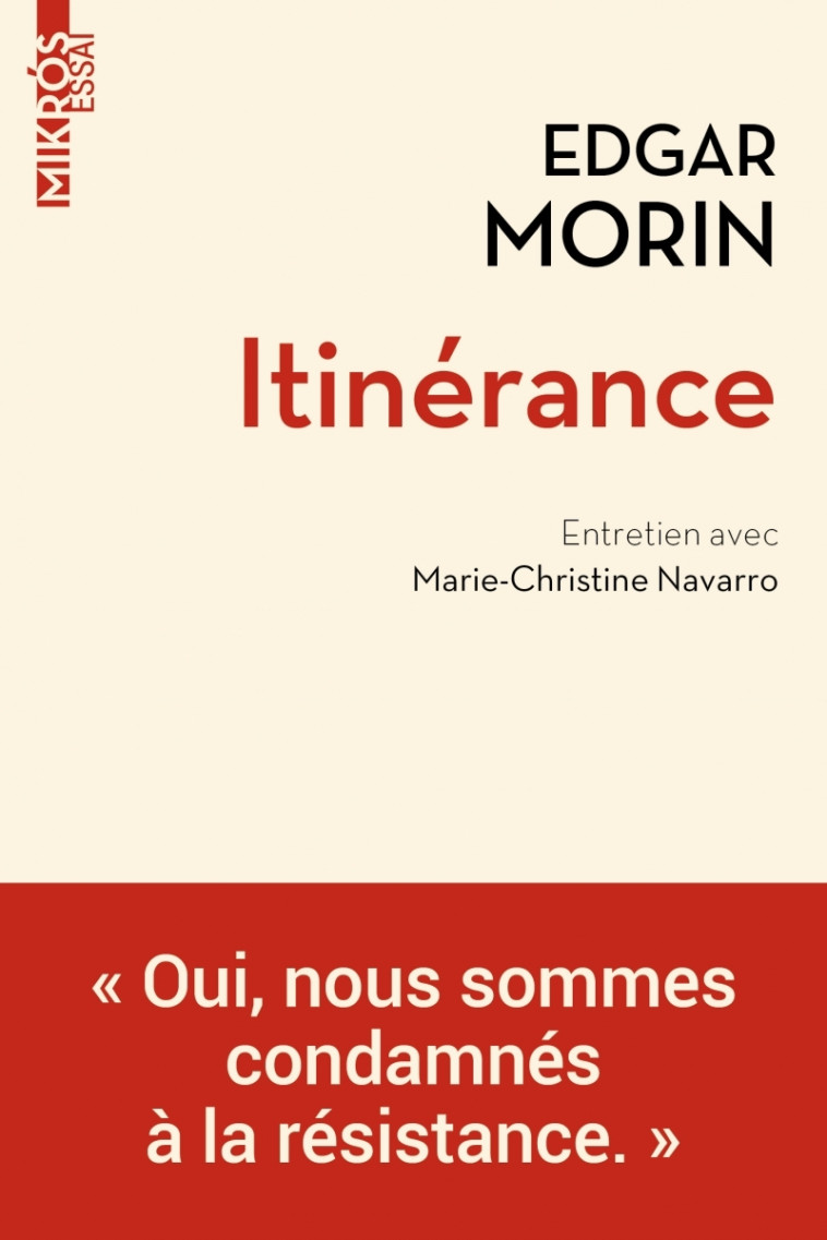 Itinérance - Edgar Morin, Marie-Christine Navarro - DE L AUBE