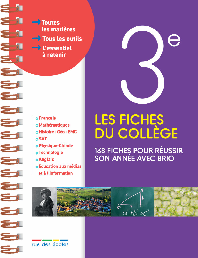 Les fiches du collège 3e -  Collectif - RUE DES ECOLES