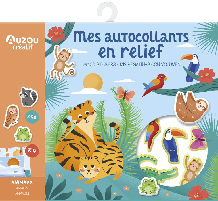 MA POCHETTE D'ARTISTE - MES AUTOCOLLANTS EN RELIEF - ANIMAUX - Paulina Choleva Paulina Choleva - AUZOU